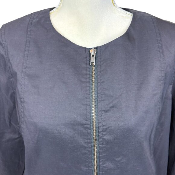 Eileen Fisher jacket/coat, size Medium, ramie, zipper, stretch, dressy, office - Picture 2 of 15